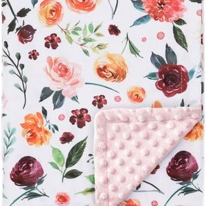 NWT Baby Blanket for Girls Super Soft Double Layer Minky, Receiving Blanket